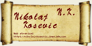 Nikolaj Košević vizit kartica